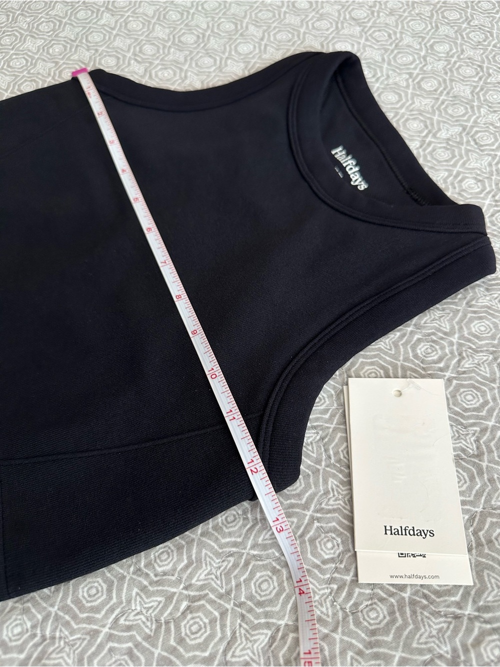Black High-Neck Ribbed Tank Crop Top - Picture 8 of 9